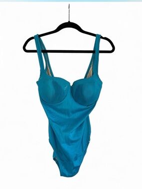 Vintage Blue Underwire One-Piece Swimsuit or Bodysuit